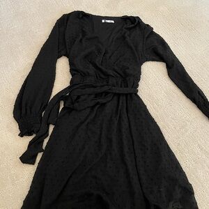 Elegant Black Wrap Dress